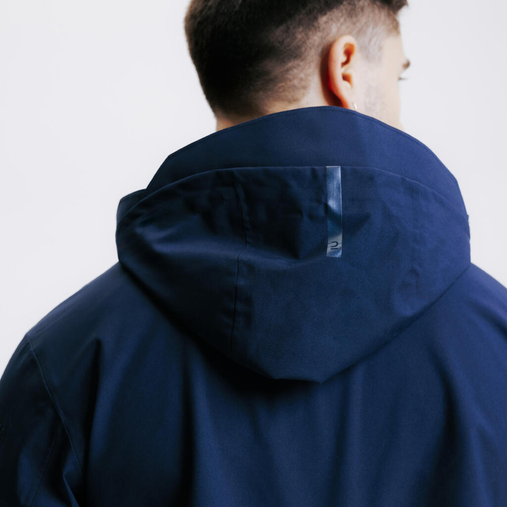 Long Waterproof Horse Riding Jacket - Navy